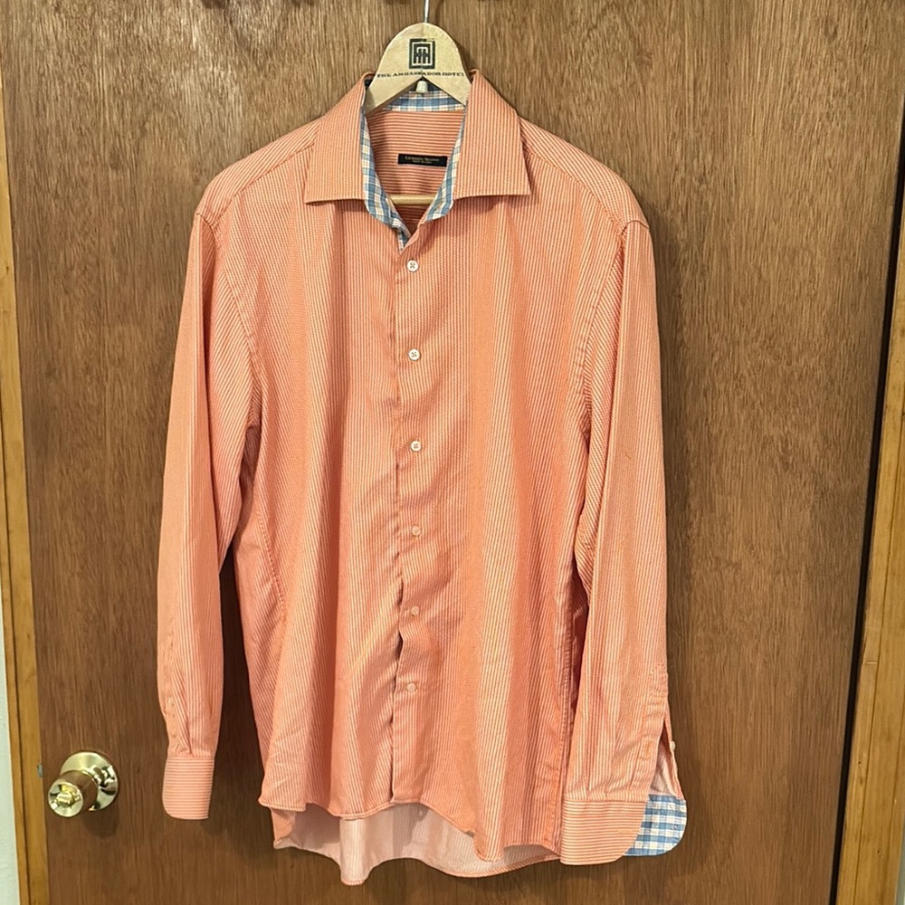 Vibrant Orange Casual Button Down Shirt